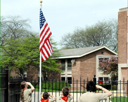 Alex S Eagle Project-Installing a Flag Pole-Ronald McDonald House Chicago-May 3 & 11, 2014